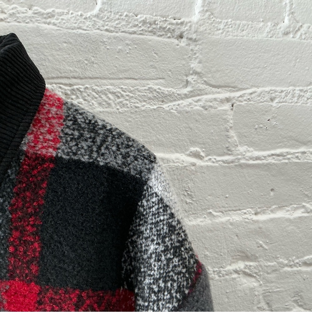 DAVI & DANI Oversized Plaid Shacket Button Up Wool Blend Textured Flannel Jacket - Picture 5 of 16